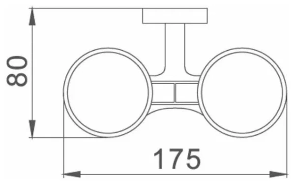 Стакан для зубных щёток D-Lin двойной черный OUTE (арт. D212222) оптом от компании Аквалига
