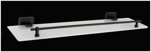 Полка в ванную стеклянная D-Lin с ограничителем черная D-Lin (арт. D260222) оптом от компании Аквалига
