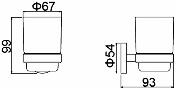 Стакан для зубных щёток D-Lin настенный черный D-Lin (арт. D210222) оптом от компании Аквалига

