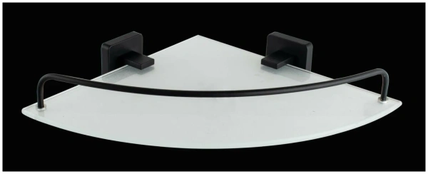 Полка в ванную стеклянная D-Lin угловая с ограничителем черная D-Lin (арт. D264222) оптом от компании Аквалига
