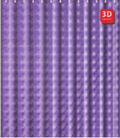 Изображение Штора для ванной 180х200 см с 3D эффектом полиэтилен фиолетовый FASHUN (арт. A8751)
