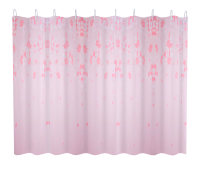 Изображение Штора для ванной 180х180 см полиэтилен розовая с цветочным орнаментом FASHUN (арт. A8818)
