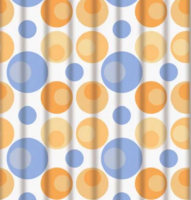 Изображение Штора для ванной 180х180 см оранжево-голубые шарики на белом фоне FASHUN (арт. A8804)

