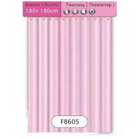 Изображение Штора для ванной 180х180 см текстиль/полиэстер розовая FRAP (арт. F8605)
