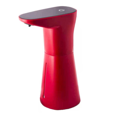 Диспансер для пены/жидкого мыла с USB подзарядкой пластик красный с чёрной верхней панелью FASHUN (арт. A410-10) оптом от компании Аквалига
