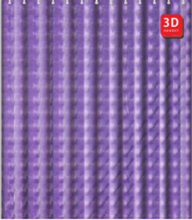 Штора для ванной 180х200 см с 3D эффектом полиэтилен фиолетовый FASHUN (арт. A8751) оптом от компании Аквалига
