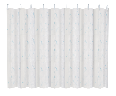 Штора для ванной 180х180 см полиэтилен серо-белый орнамент FASHUN (арт. A8820) оптом от компании Аквалига
