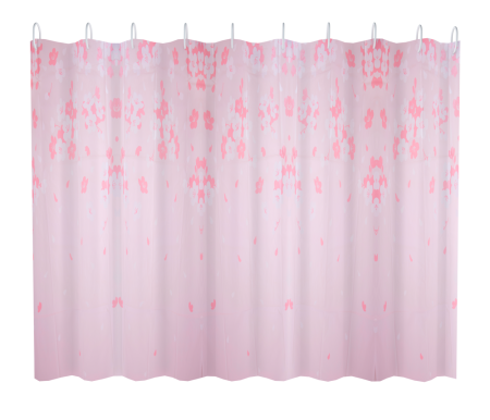 Штора для ванной 180х180 см полиэтилен розовая с цветочным орнаментом FASHUN (арт. A8818) оптом от компании Аквалига
