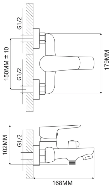 Смеситель для ванны однорычажный Ammore короткий излив хром/белый Ammore (арт. A3003-C)